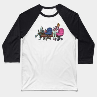 Vintage Robot Family Baseball T-Shirt